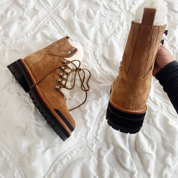 Marc Fisher Izzie Genuine Shearling Lug Sole Boot New - Picture 6 of 11